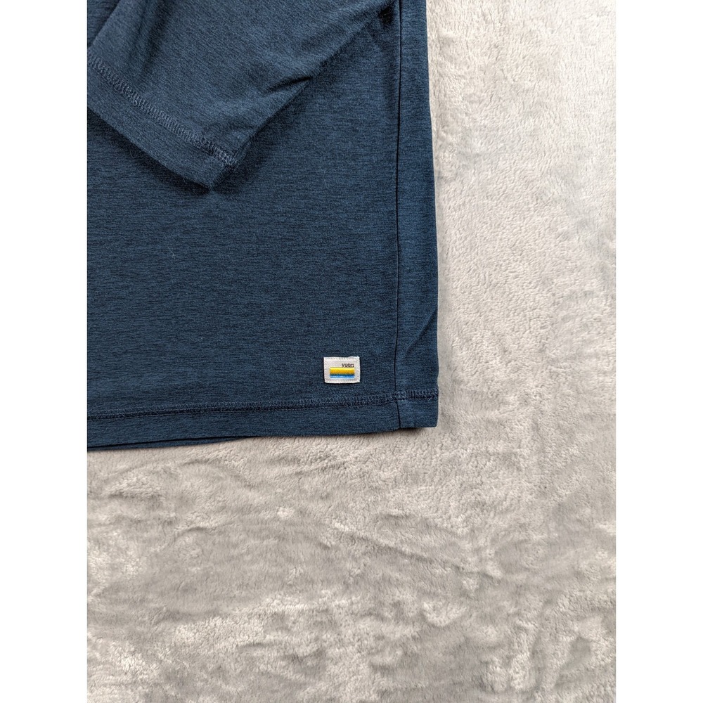 Vuori Shirt Mens Large Blue Heathered Strato Tech Long Sleeve Tee Athletic V178 - Picture 3 of 8